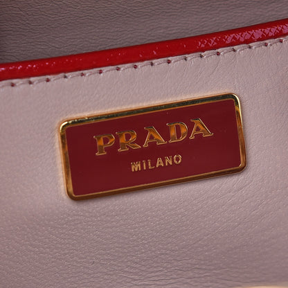 Prada Saffiano Vernice Pyramid Bag Rosso 5 of 9