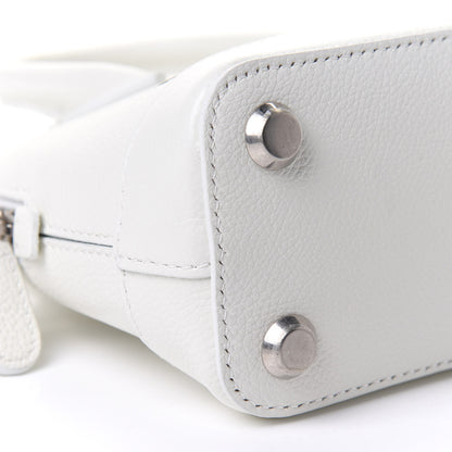 Balenciaga Grained Calfskin XXS Ville Top Handle Bag White Black 10 of 11