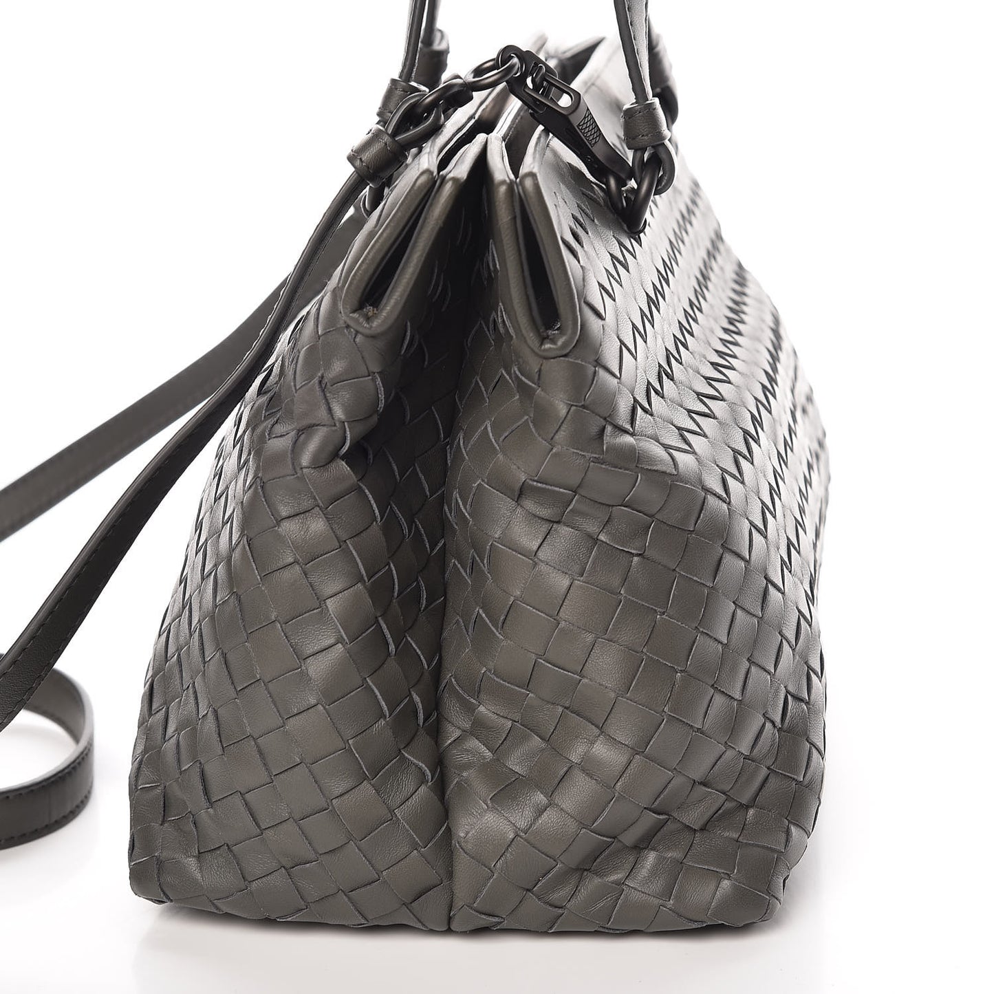 Nappa Intrecciato Medium Top Handle Tote Grey