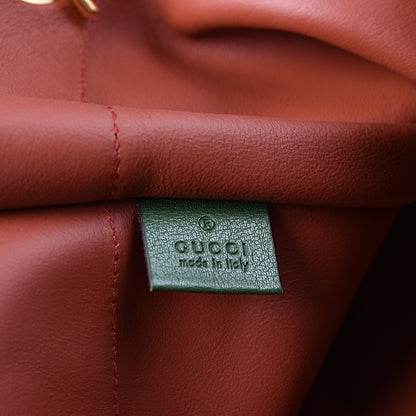 Gucci Suede Calfskin Large Rajah Chain Tote Hibiscus Red Green 5 of 10