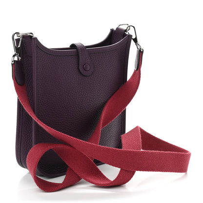 Hermes Taurillon Clemence Amazone Evelyne TPM Cassis Rouge Grenat 3 of 10