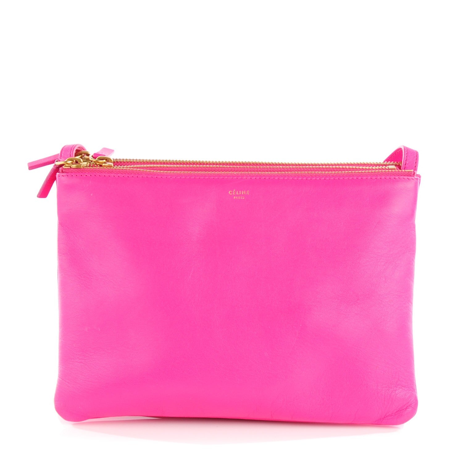 Celine Lambskin Large Trio Crossbody Bag Fuchsia 1 of 8