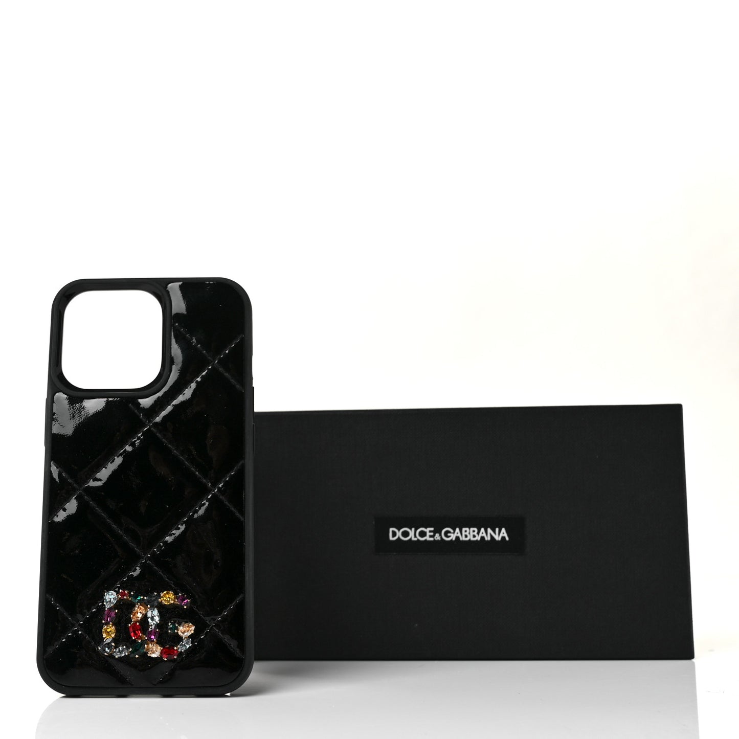 Patent Crystal Embellished DG iPhone 13 Pro Case Black