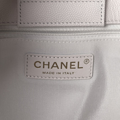 Chanel Caviar Quilted Large Classic Shopping Tote White 6 of 13