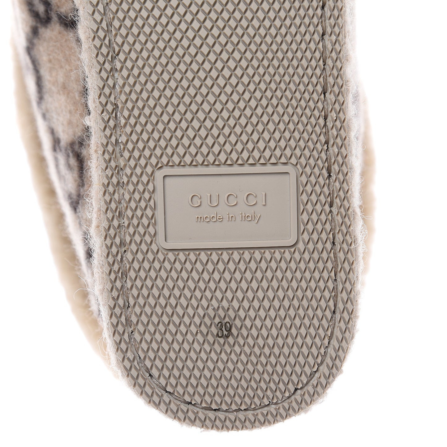 Covered Wool GG Monogram Womens Fria Horsebit Ankle Boots 39 Beige Ebony Butterscotch