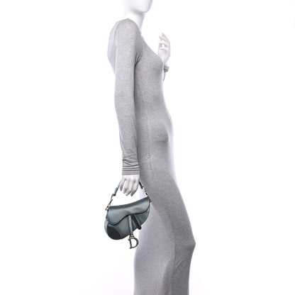 Christian Dior Satin Crystal Mini Saddle Bag Blue Gray 2 of 9