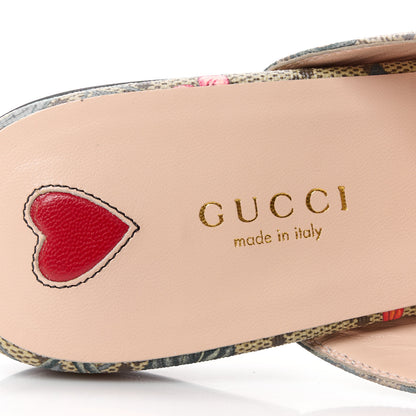 Gucci GG Supreme Monogram Flora Womens Princetown Slippers 39.5 Beige Ebony Multicolor Rosso 7 of 10