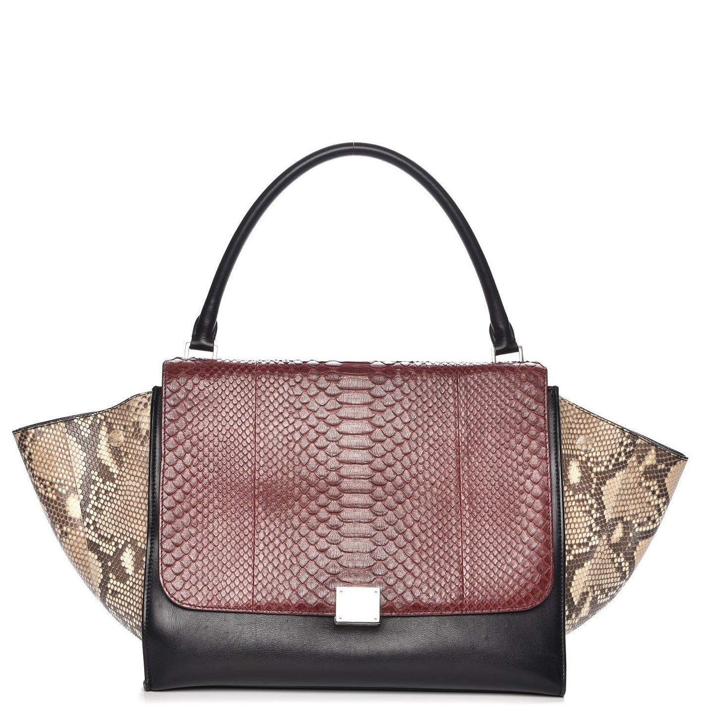 Python Calfskin Tri-Color Large Trapeze Wine