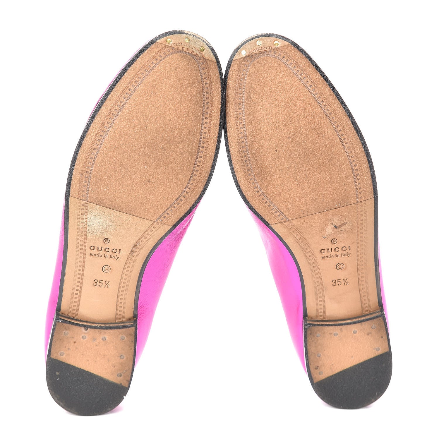 Gucci Metallic Nappa Womens Jordaan Loafers 35.5 Fuxia 6 of 12