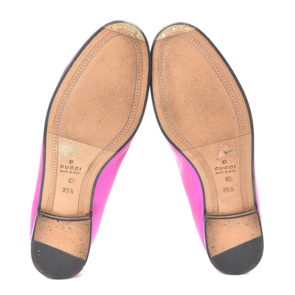 Gucci Metallic Nappa Womens Jordaan Loafers 35.5 Fuxia 6 of 12