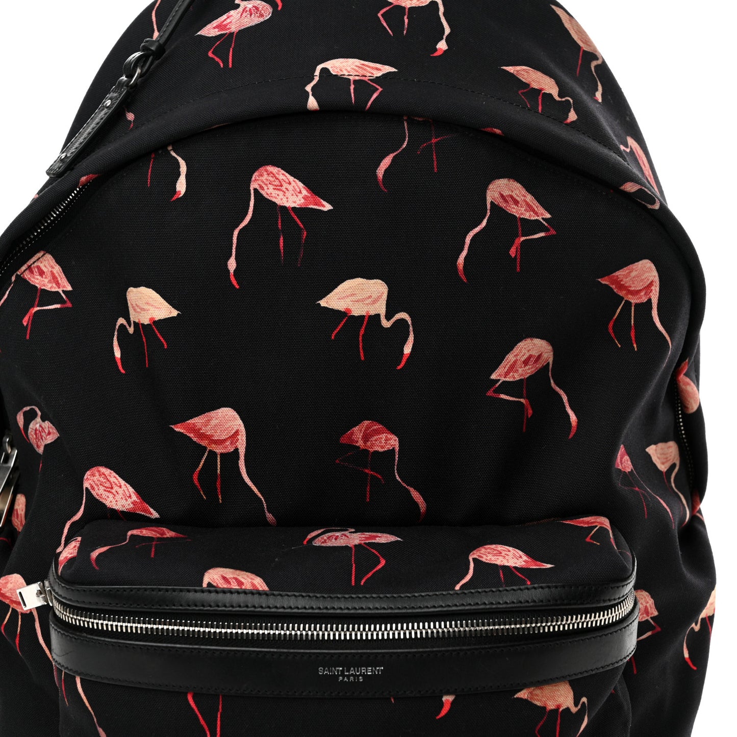 Nylon Canvas Flamingo Print City Backpack Pink Black