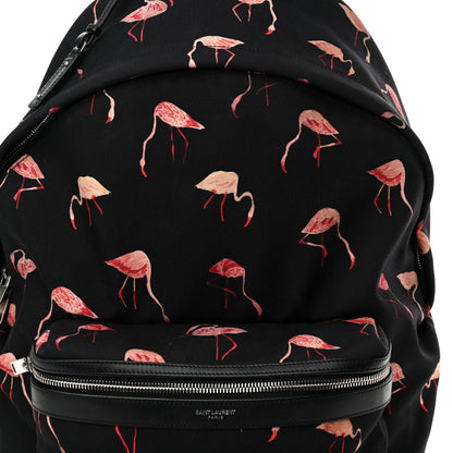 Saint Laurent Nylon Canvas Flamingo Print City Backpack Pink Black 8 of 10