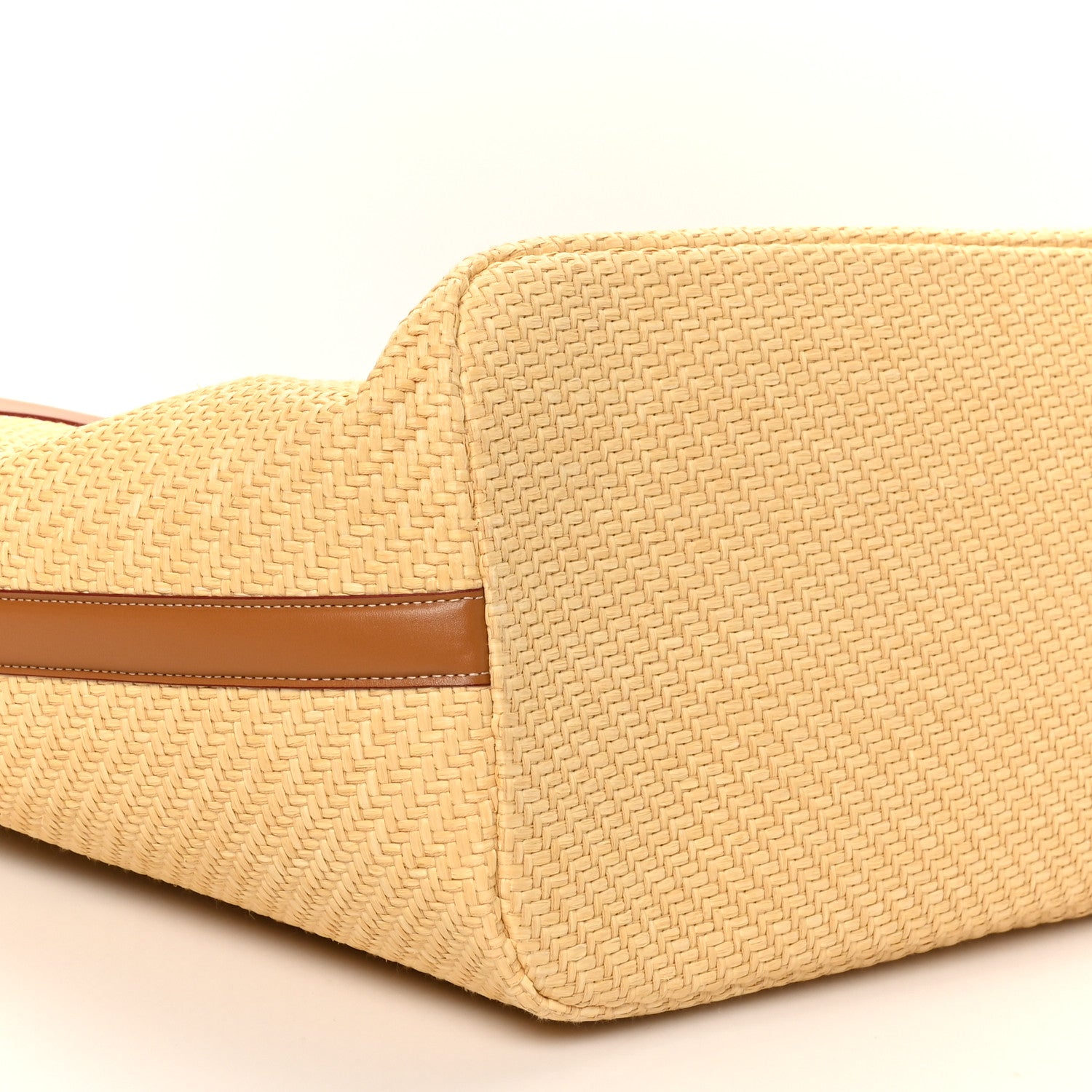 Alexander McQueen Raffia Calfskin Large The Bow Bag Natural Tan 8 of 9