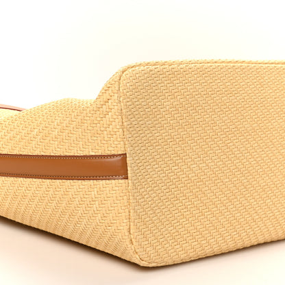 Alexander McQueen Raffia Calfskin Large The Bow Bag Natural Tan 8 of 9