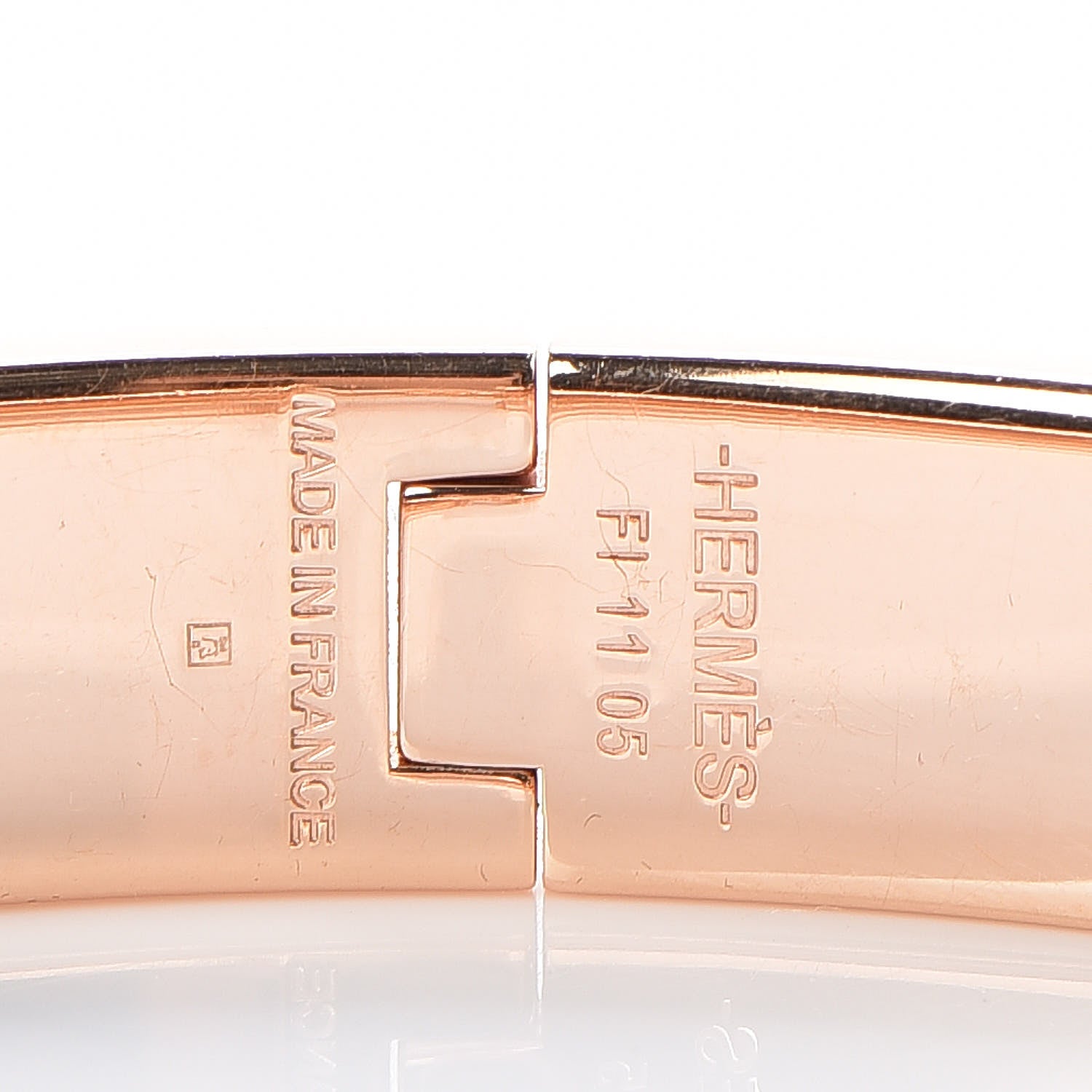 Hermes Enamel Narrow Clic Clac H Bracelet GM Rose Velours 4 of 5