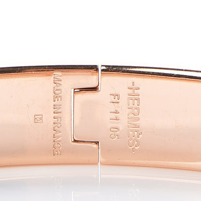 Hermes Enamel Narrow Clic Clac H Bracelet GM Rose Velours 4 of 5