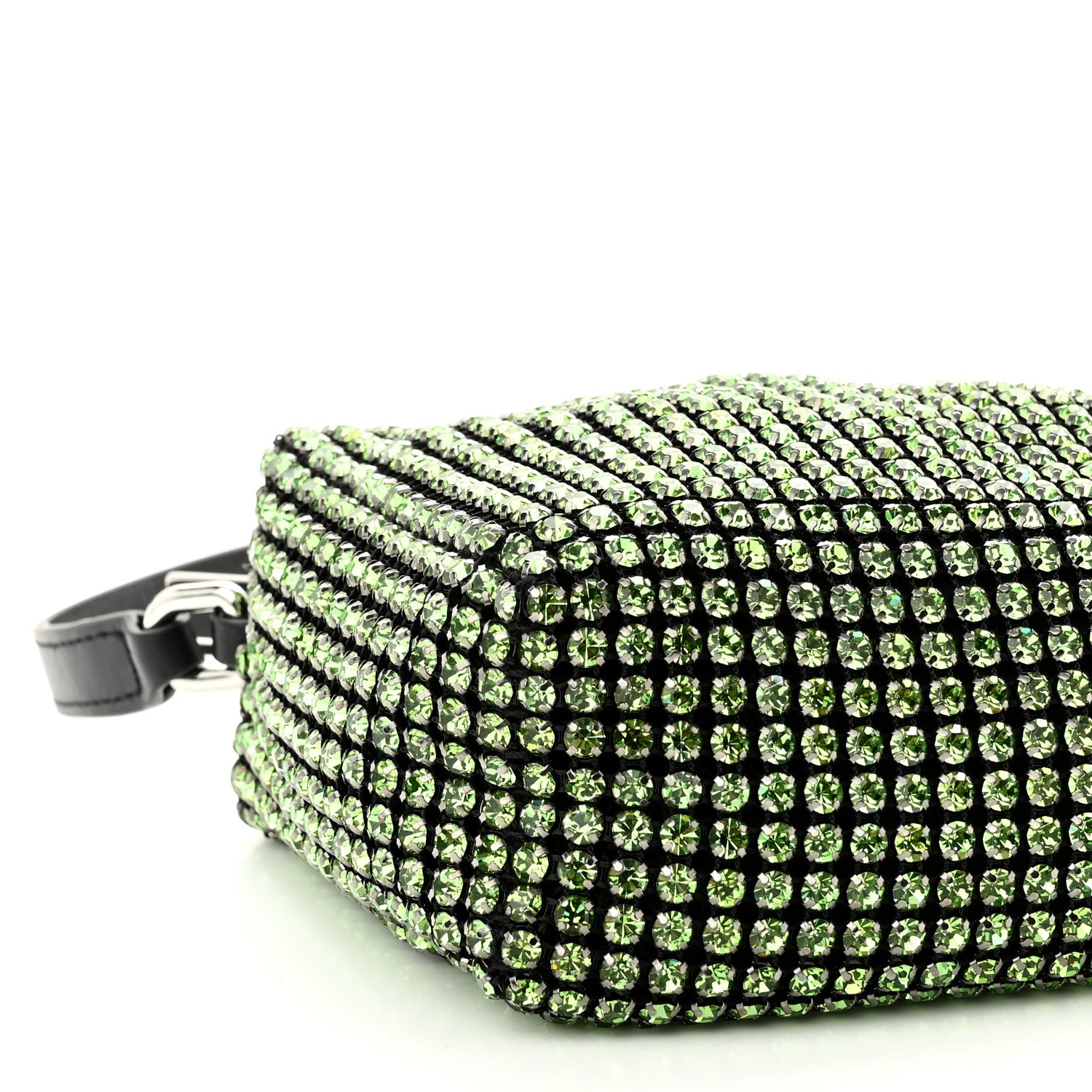 Alexander Wang Mesh Crystal Rhinestone Mini Heiress Pouch Green 8 of 9