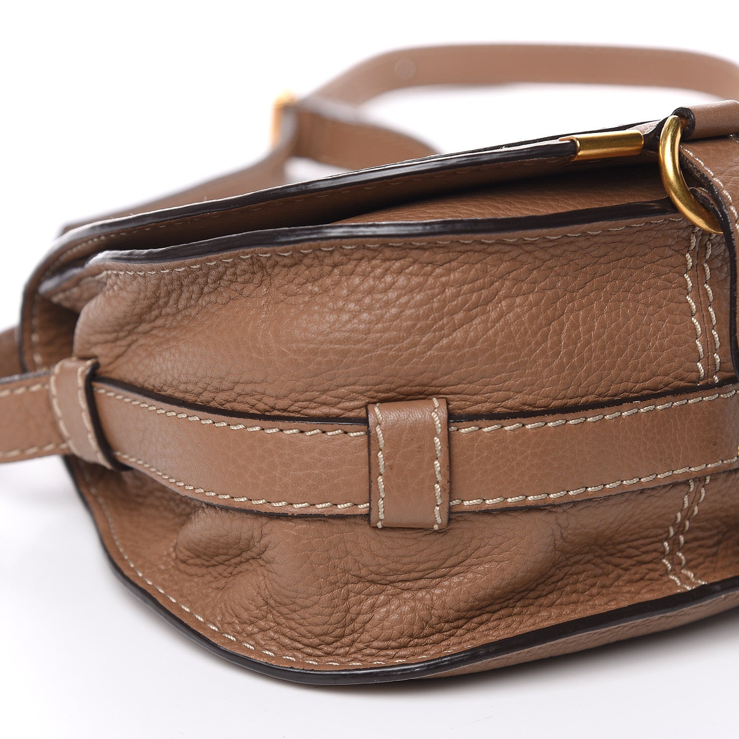 Chloe Calfskin Mini Marcie Round Crossbody Bag Nut 7 of 9