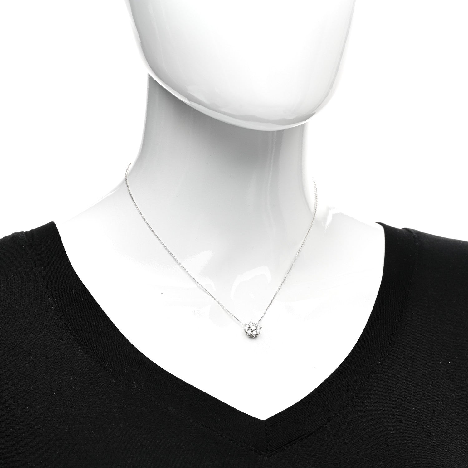 Harry Winston Platinum Diamond Petite Sunflower Pendant Necklace 2 of 5