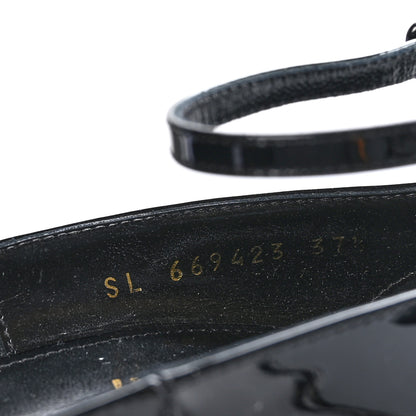 Saint Laurent Patent Calfskin Opyum 110 Sandals 37.5 Black 6 of 9