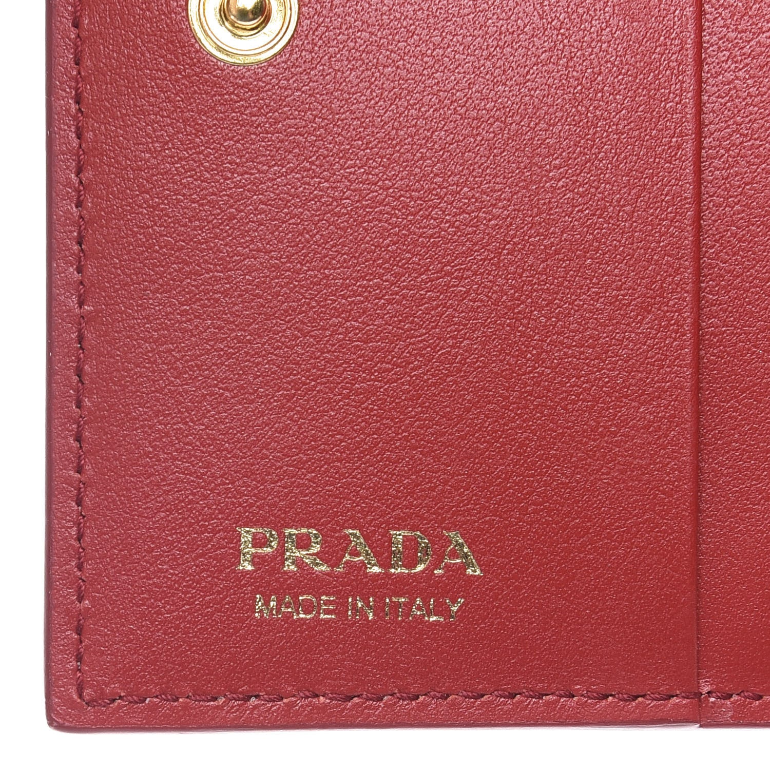 Prada Saffiano Vernice Triangle Compact Wallet Red 6 of 7