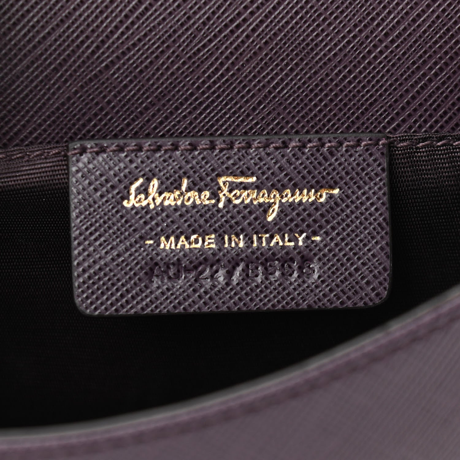 Salvatore Ferragamo Hammered Calfskin Vara Bow Chain Flap Crossbody Bag Plum 6 of 10