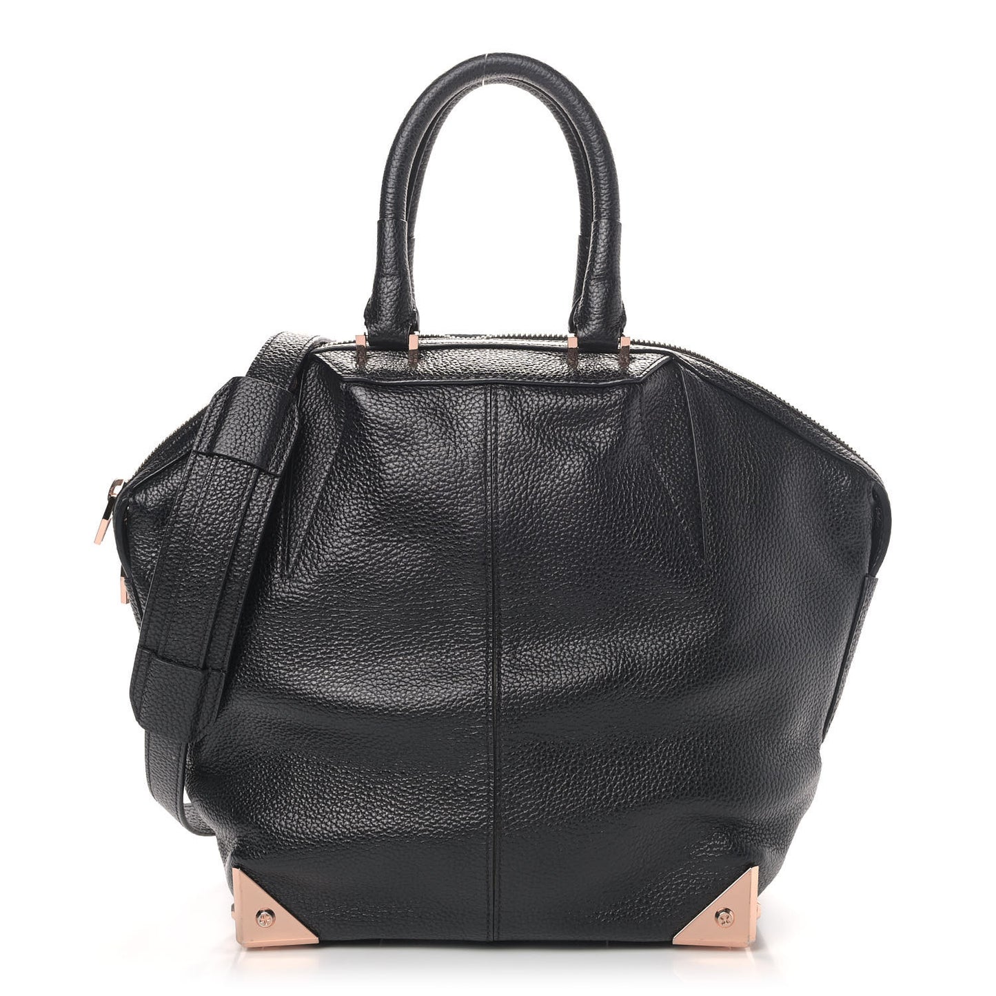 Pebbled Calfskin Small Emile Soft Black Rose Gold Hardware