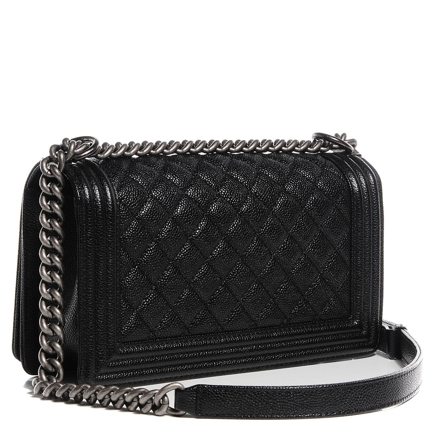 Caviar Quilted Medium Boy Flap Black