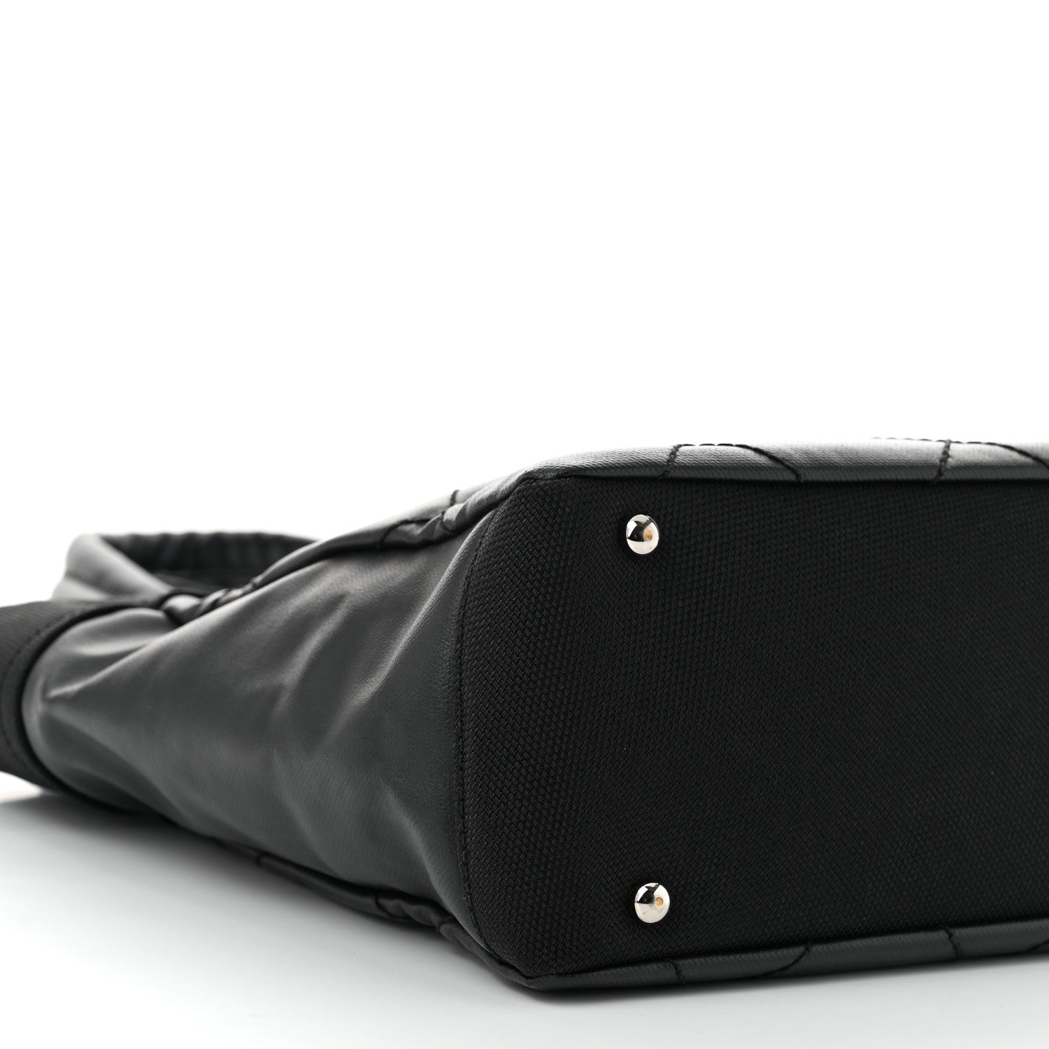 Chanel Coated Canvas Quilted Small Paris Biarritz Tote Black 9 of 10