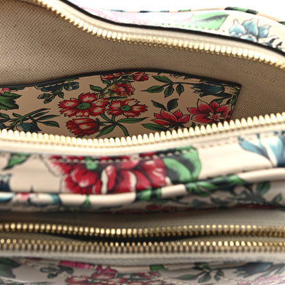 Gucci Calfskin Matelasse Diagonal Brit Roses Print Mini Interlocking G Heart Shoulder Bag  White Multicolor 6 of 9