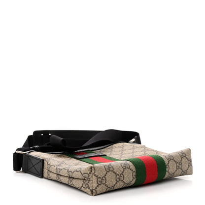 Gucci GG Supreme Monogram Web Messenger Bag Black 4 of 9