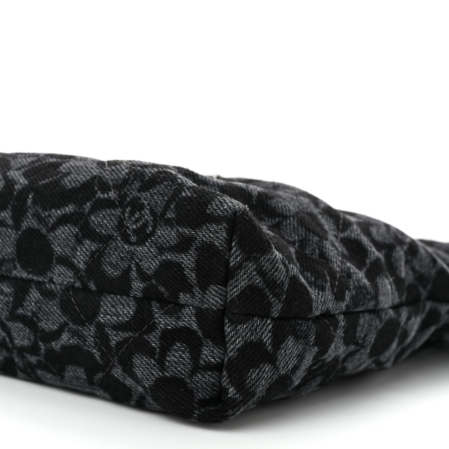 Chanel Denim Quilted Floral Print Mini Chanel 22 Black Grey 10 of 10
