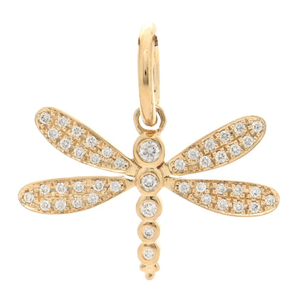 Temple St. Clair 18K Yellow Gold Diamond Dragonfly Pendant 1 of 3