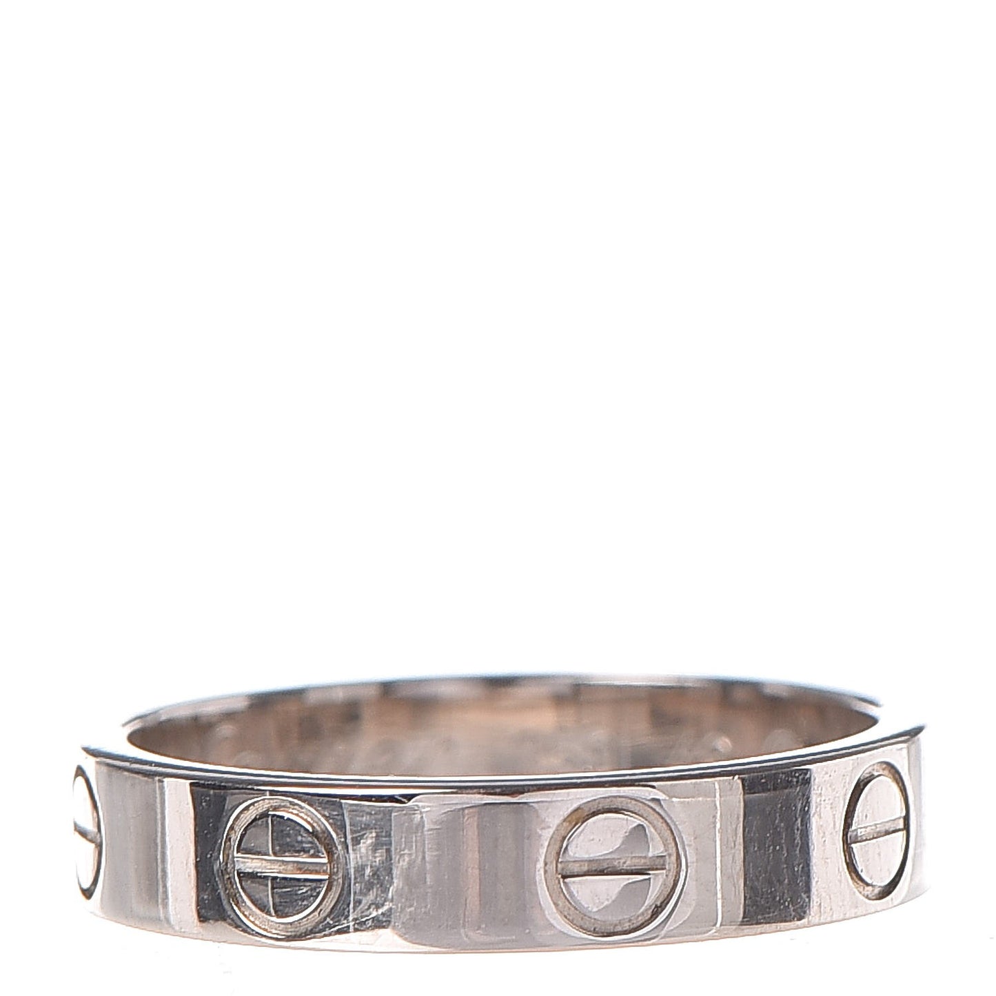 18K White Gold 4mm LOVE Wedding Band Ring 49 4.75