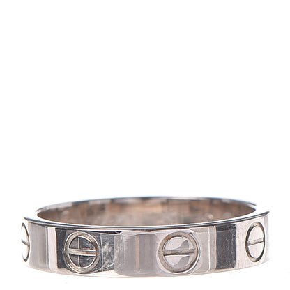 Cartier 18K White Gold 4mm LOVE Wedding Band Ring 49 4.75 1 of 7