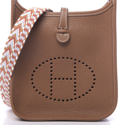 Hermes Taurillon Clemence Allegro Evelyne TPM Gold Cornaline White 10 of 11
