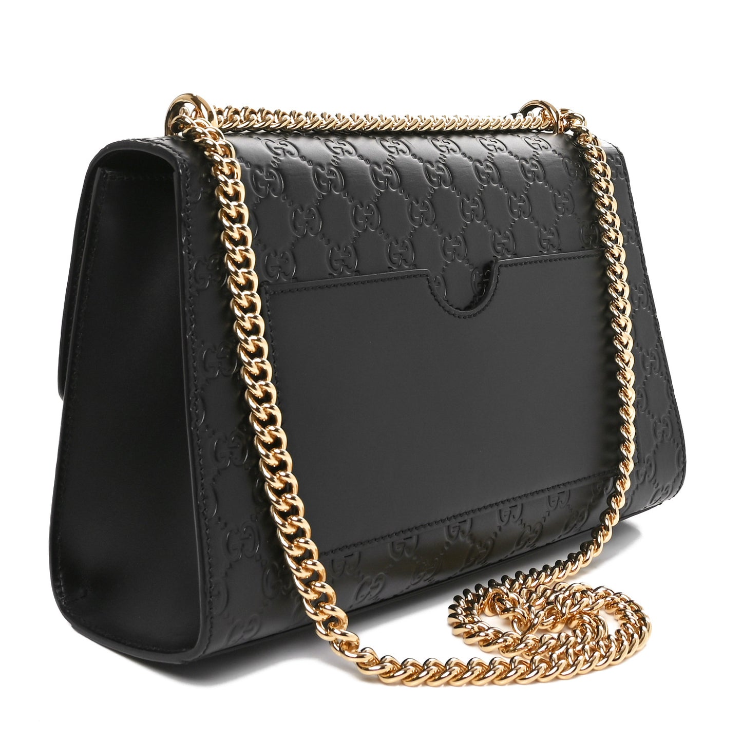 Guccissima Medium Padlock Shoulder Bag Black