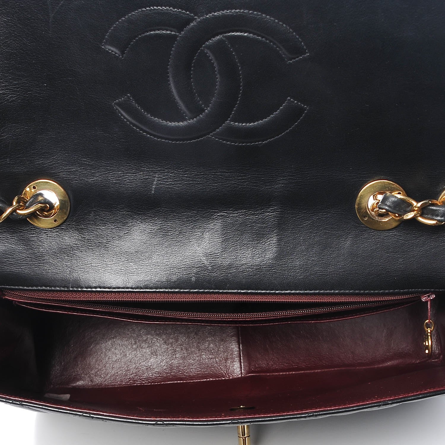 Chanel Lambskin Quilted XL Jumbo Single Flap Black 6 of 9