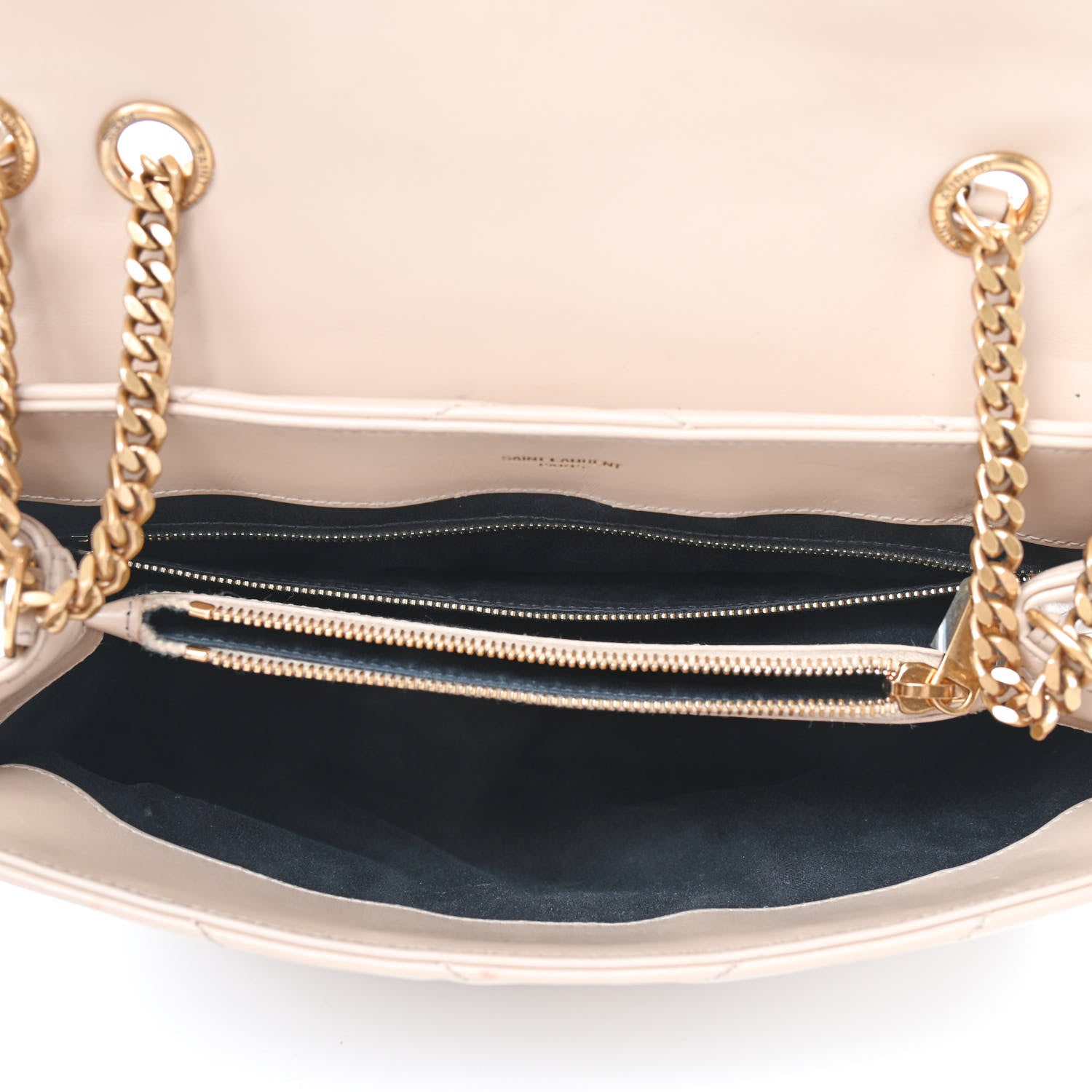 Saint Laurent Calfskin Y Quilted Monogram Medium Loulou Chain Satchel Nude Powder 5 of 14