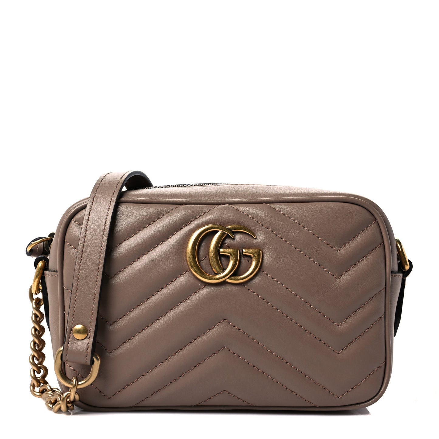 Calfskin Matelasse Mini GG Marmont Chain Shoulder Bag Porcelain Rose