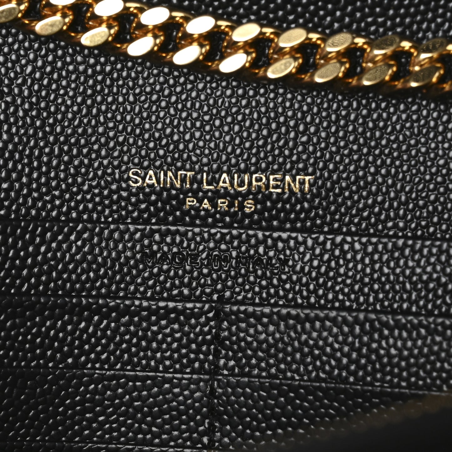 Grain De Poudre Mixed Matelasse Triquilt Monogram Chain Wallet Black