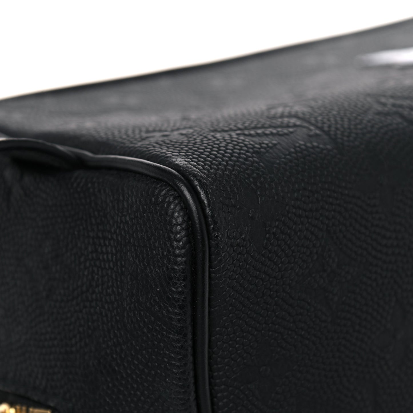 X NBA Calfskin Monogram Embossed Cloakroom Dopp Kit Black