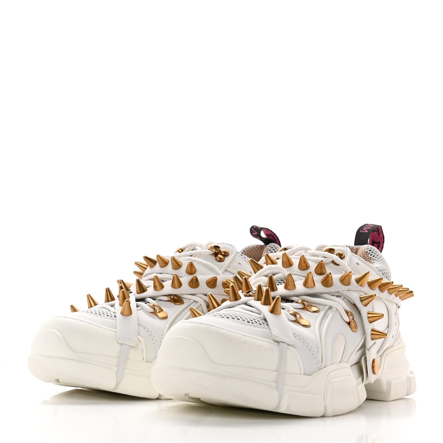 X SEGA Technical Canvas Calfskin Removable Studs Mens Flashtrek Sneakers 8.5 Great White