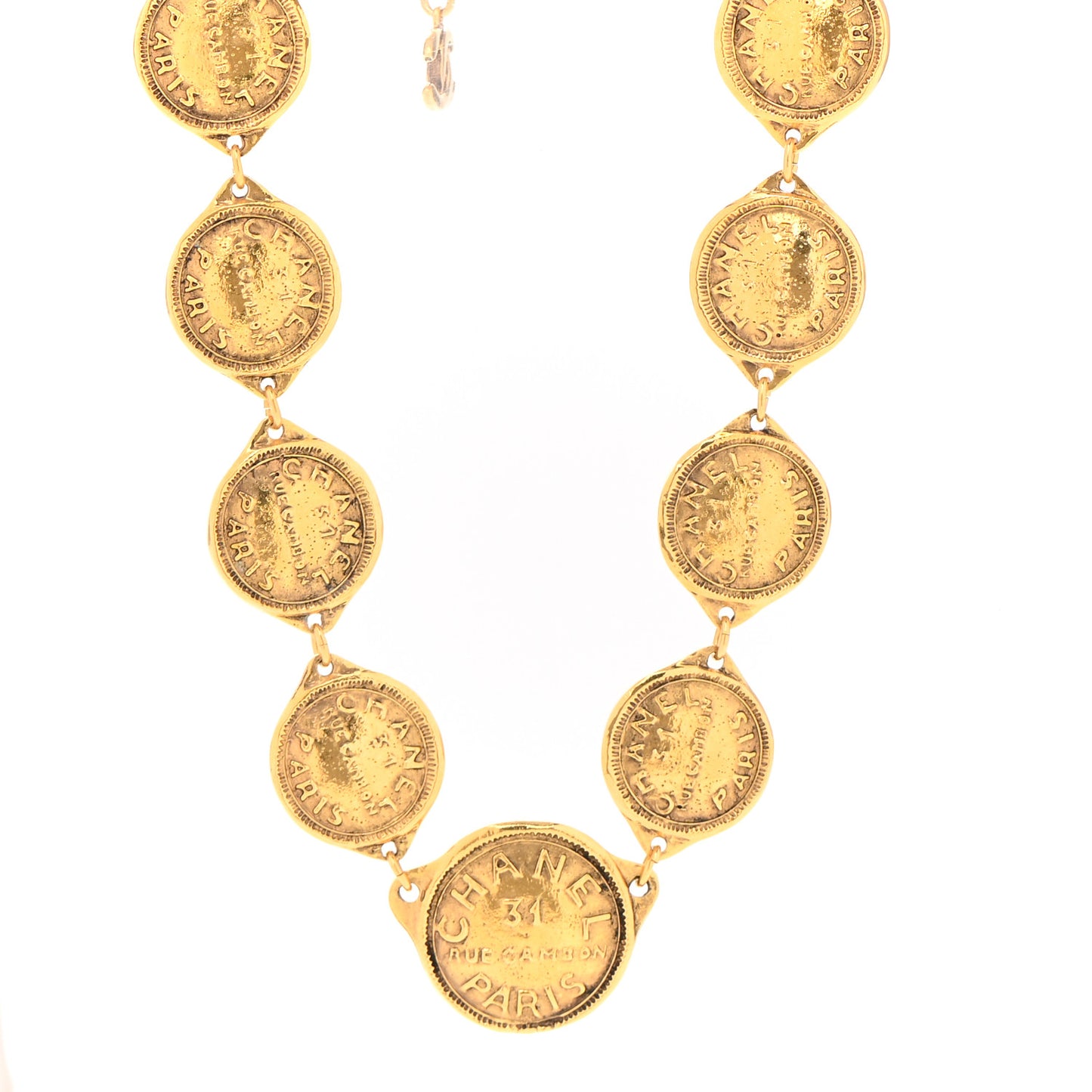 Metal CC Medallion Necklace Gold