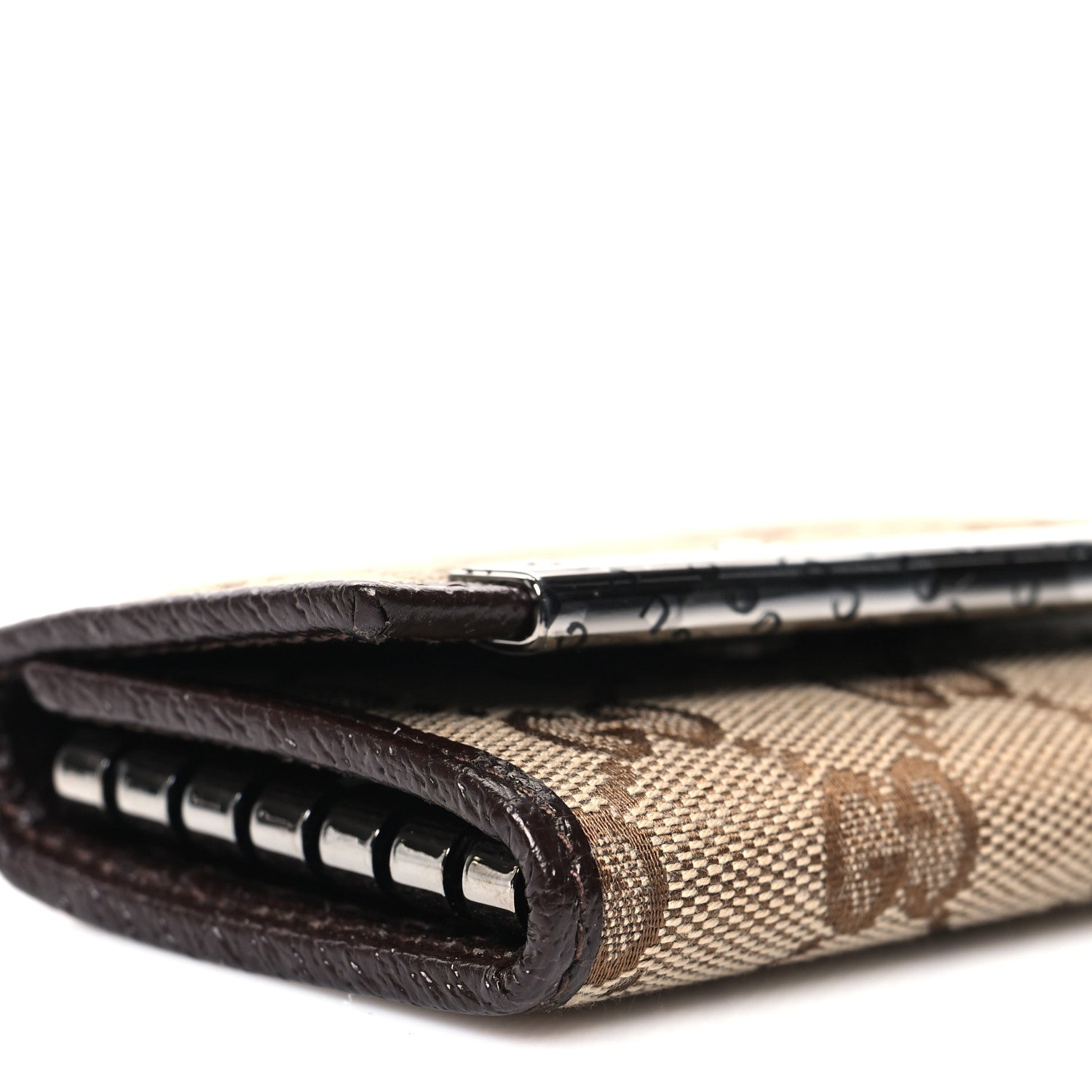 Gucci Monogram Textured Calfskin Metal Bar 6 Key Holder Case Beige Ebony Cocoa 8 of 10