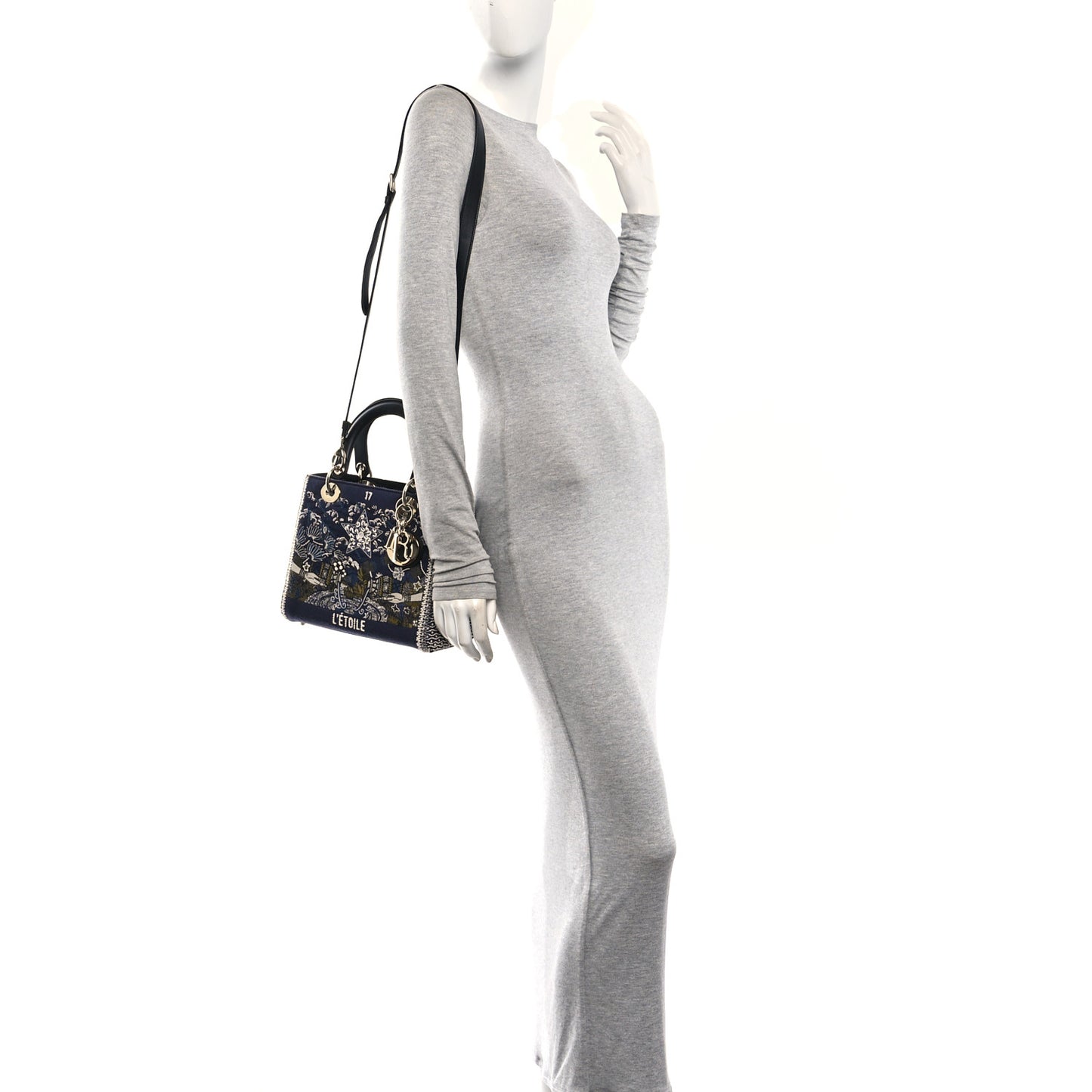 Embroidered L'Etoile Tarot Medium Lady Dior Blue Multicolor