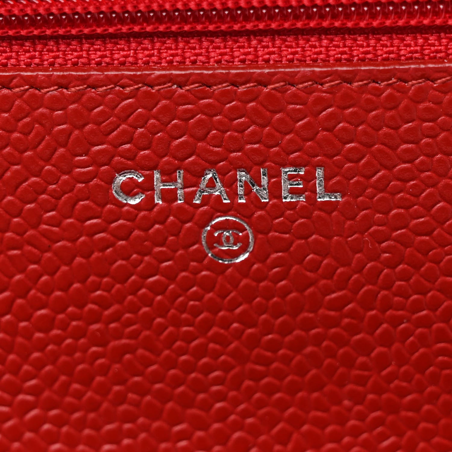 Chanel Caviar Quilted Wallet On Chain WOC Red 5 of 11