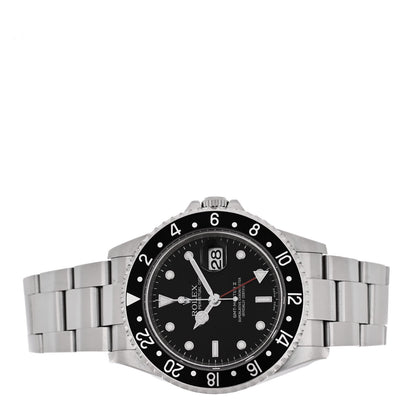 Rolex Stainless Steel 40mm Oyster Perpetual Date GMT Master II Watch Black 16710 2 of 4