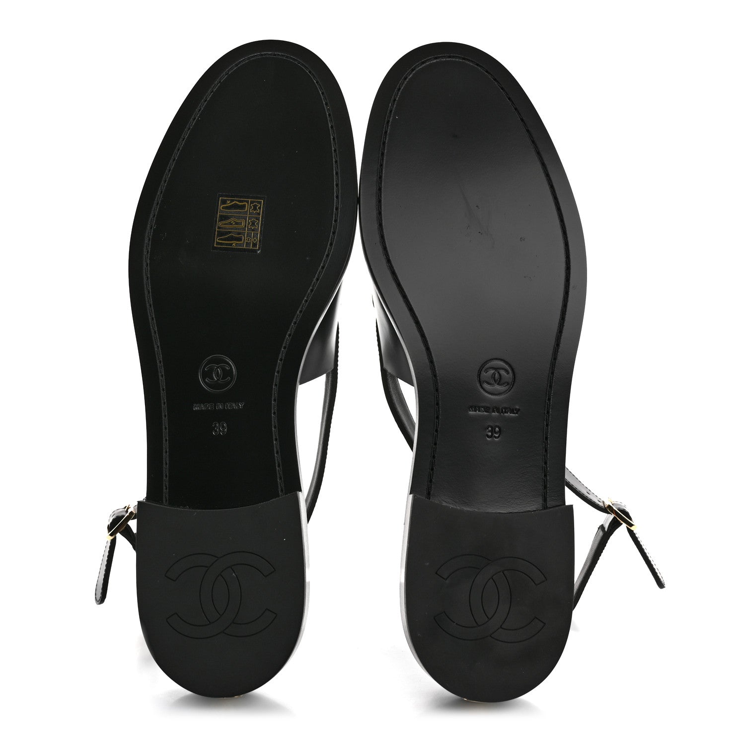 Chanel Calfskin Crystal Slingback Loafers 39 Black 6 of 10