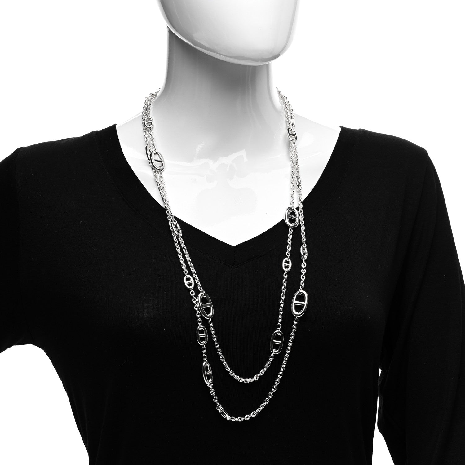 Hermes Sterling Silver Farandole Necklace 160 2 of 4